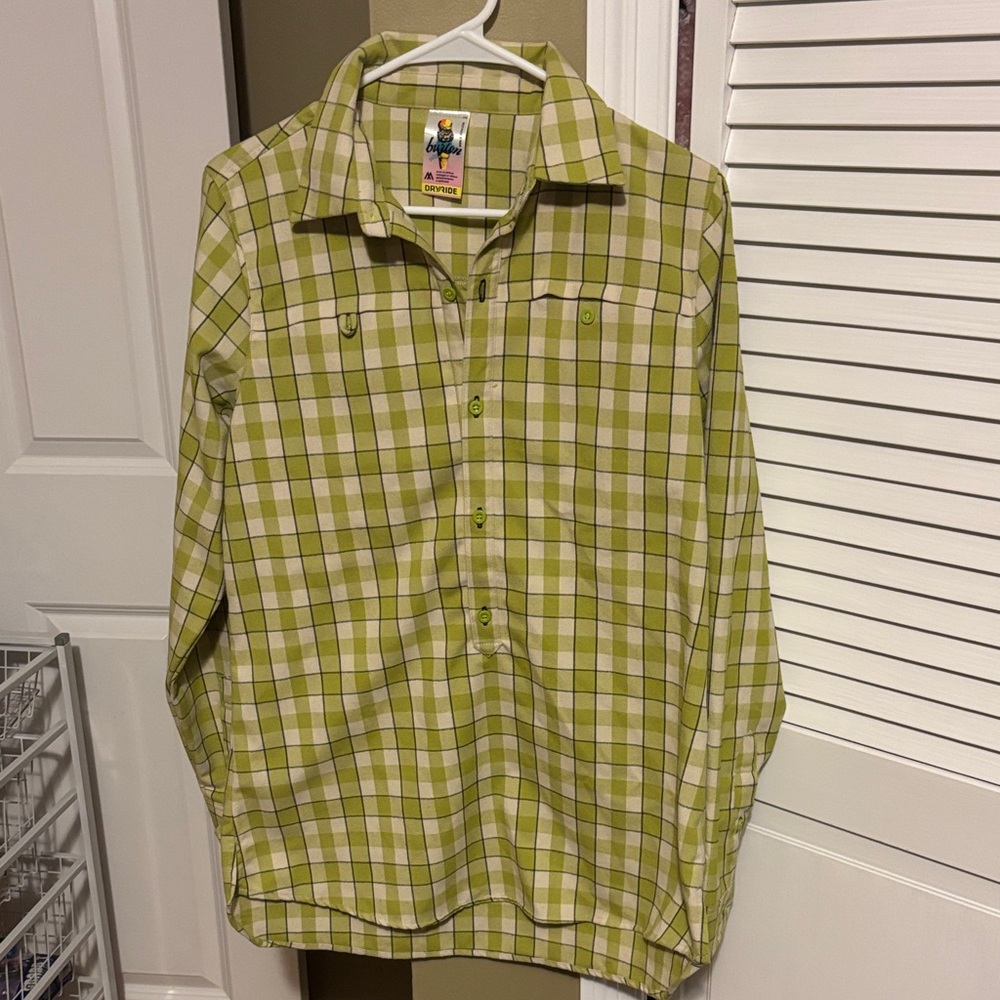 Burton Olive Checkered women’s shirt. Like new condition.